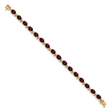 14k White Gold Complete Oval Amethyst 7 inch Bracelet BM4501