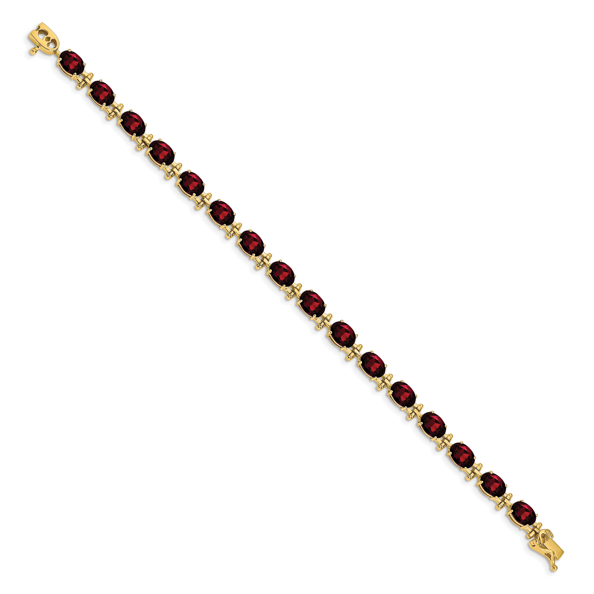 14k White Gold Complete Oval Amethyst 7 inch Bracelet BM4501