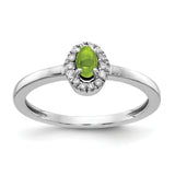 14k White Gold 1/15 carat Diamond and 5x3mm Oval Cabochon Aquamarine Halo Ring RM4035