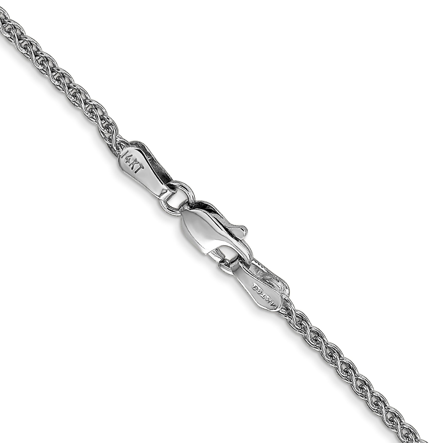 14K White Gold 10 inch 1.7mm Spiga with Lobster Clasp Chain Anklet PEN121