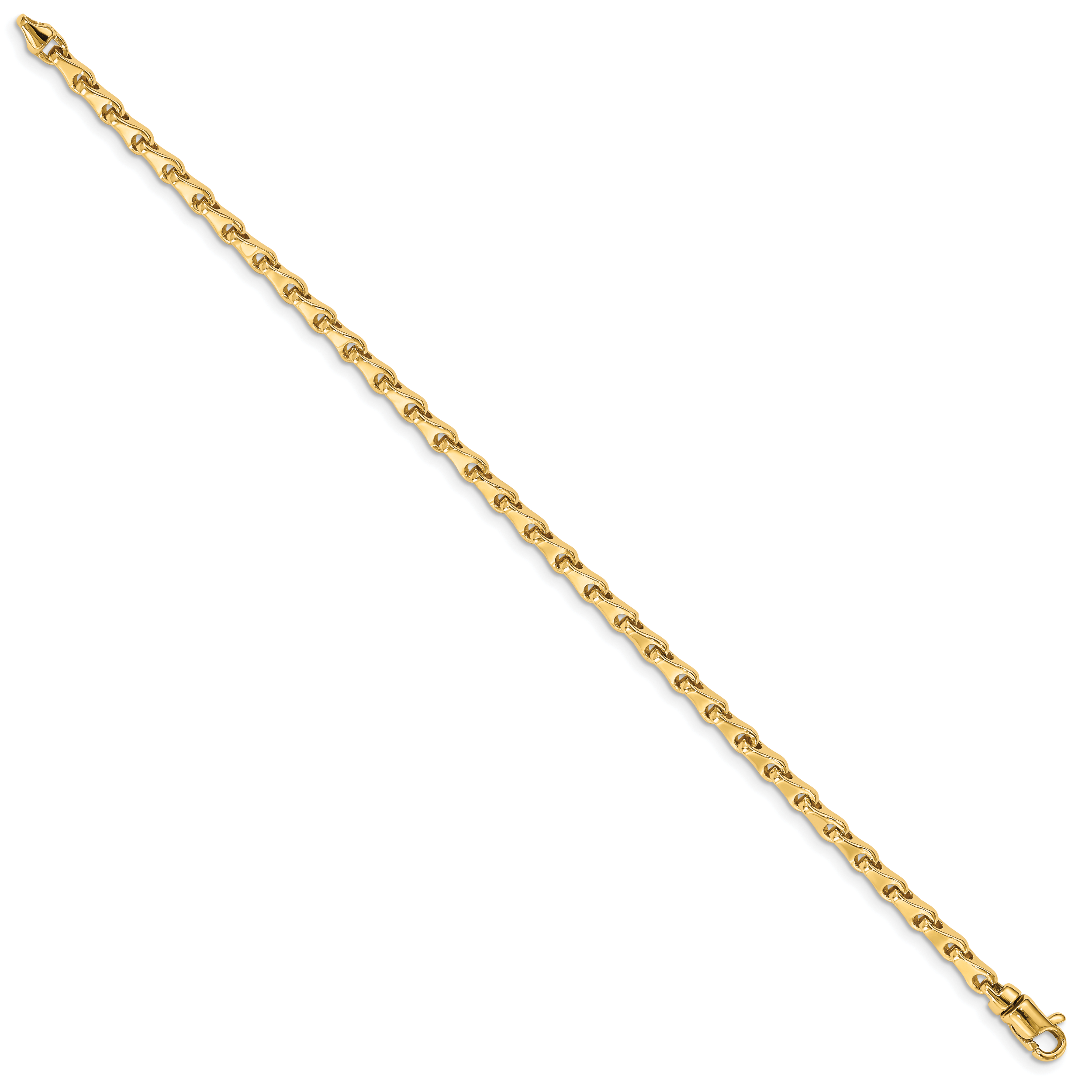 14K 18 inch 3.4mm Hand Polished Fancy Link with Lobster Clasp Chain LK723