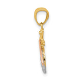 14k Two-tone with White Rhodium Polished Bee Pendant K5989