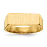 14k 16.0x6.0mm Closed Back Signet Ring RS415