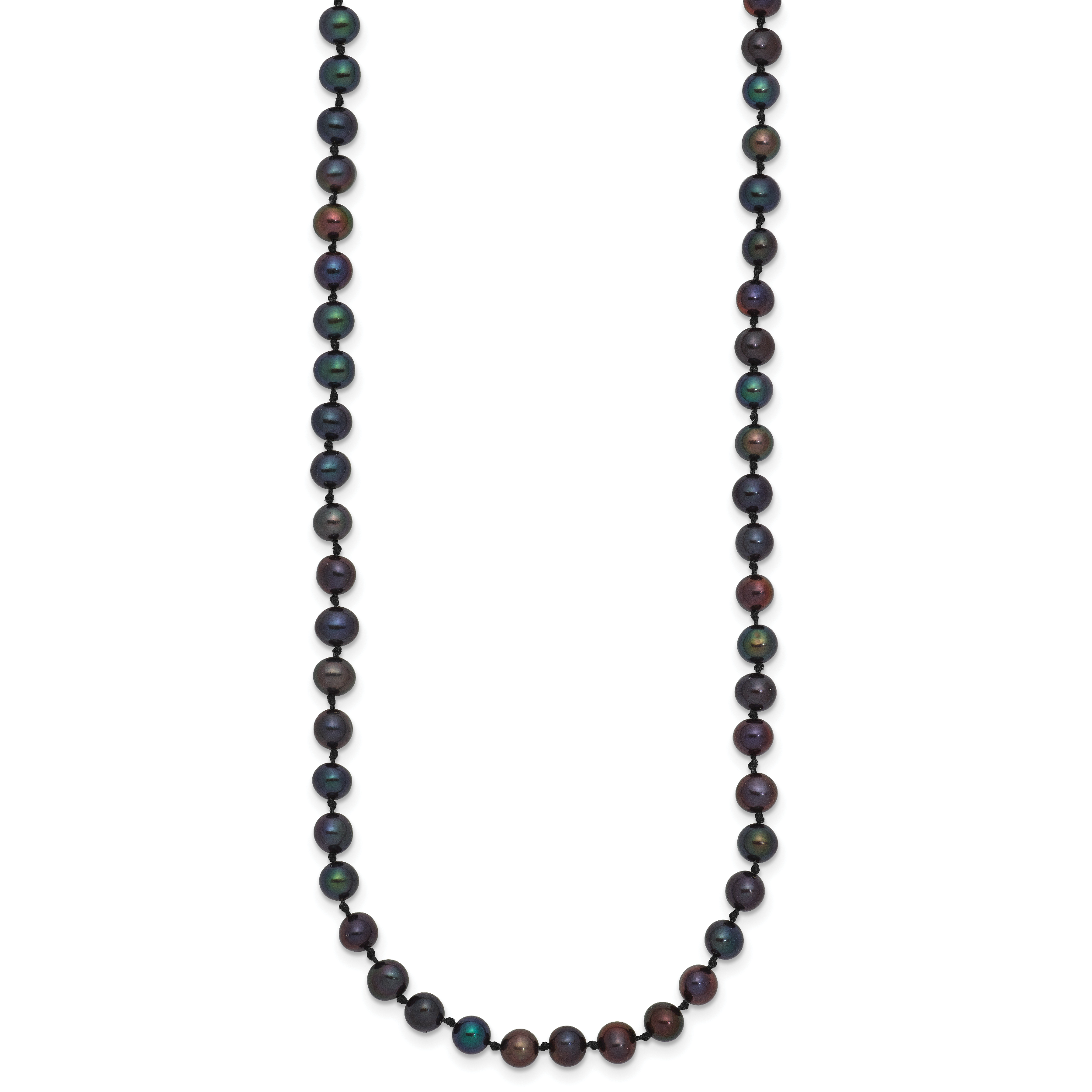 14k 4-5mm Black Near-Round Freshwater Cultured Pearl 16 inch Necklace BPN040