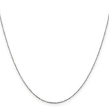 14K White Gold 14 inch .8mm Diamond-cut Cable with Lobster Clasp Chain PEN192L