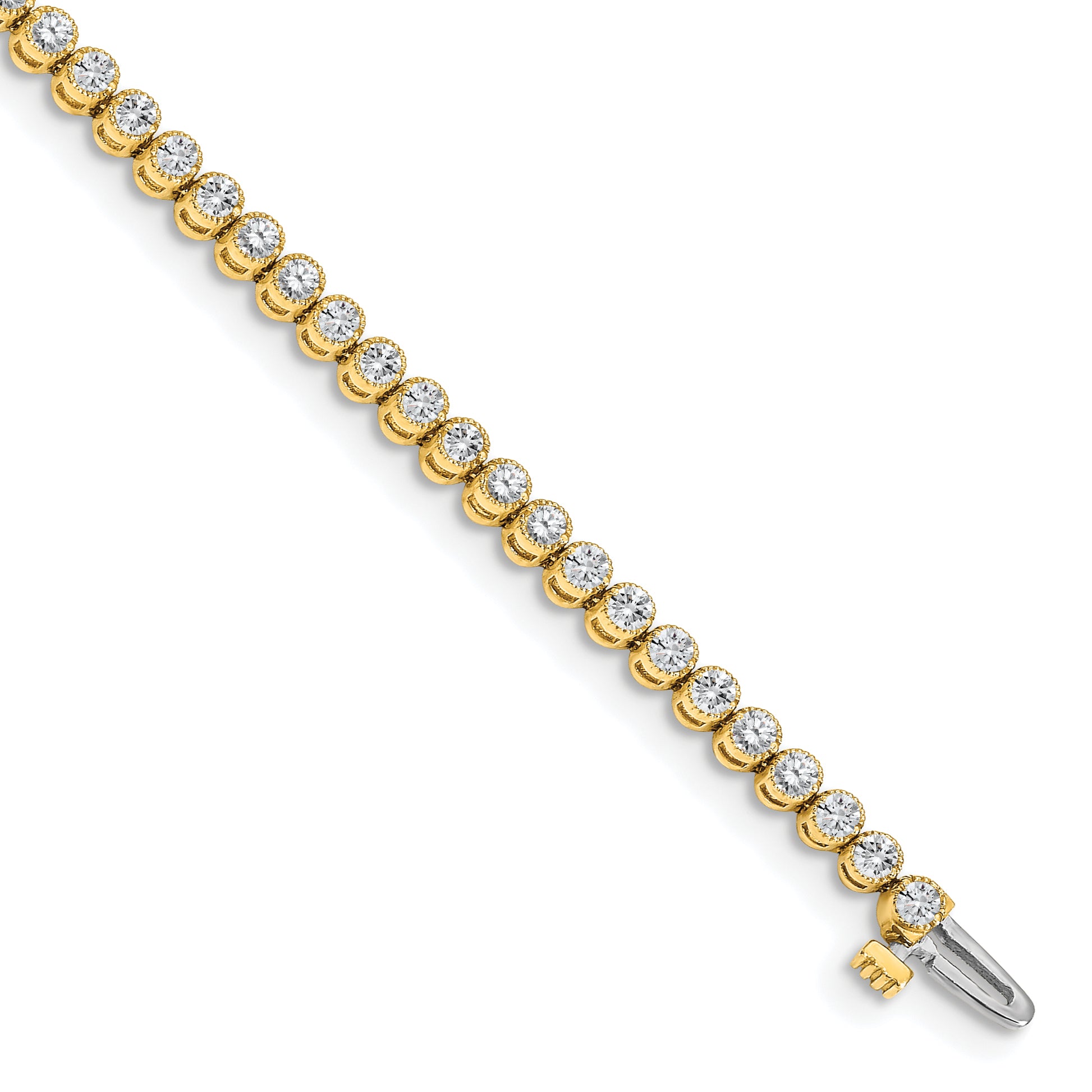 14k Complete 2.13 carat Round A Diamond 2-prong 7 inch Tennis Bracelet X2896A