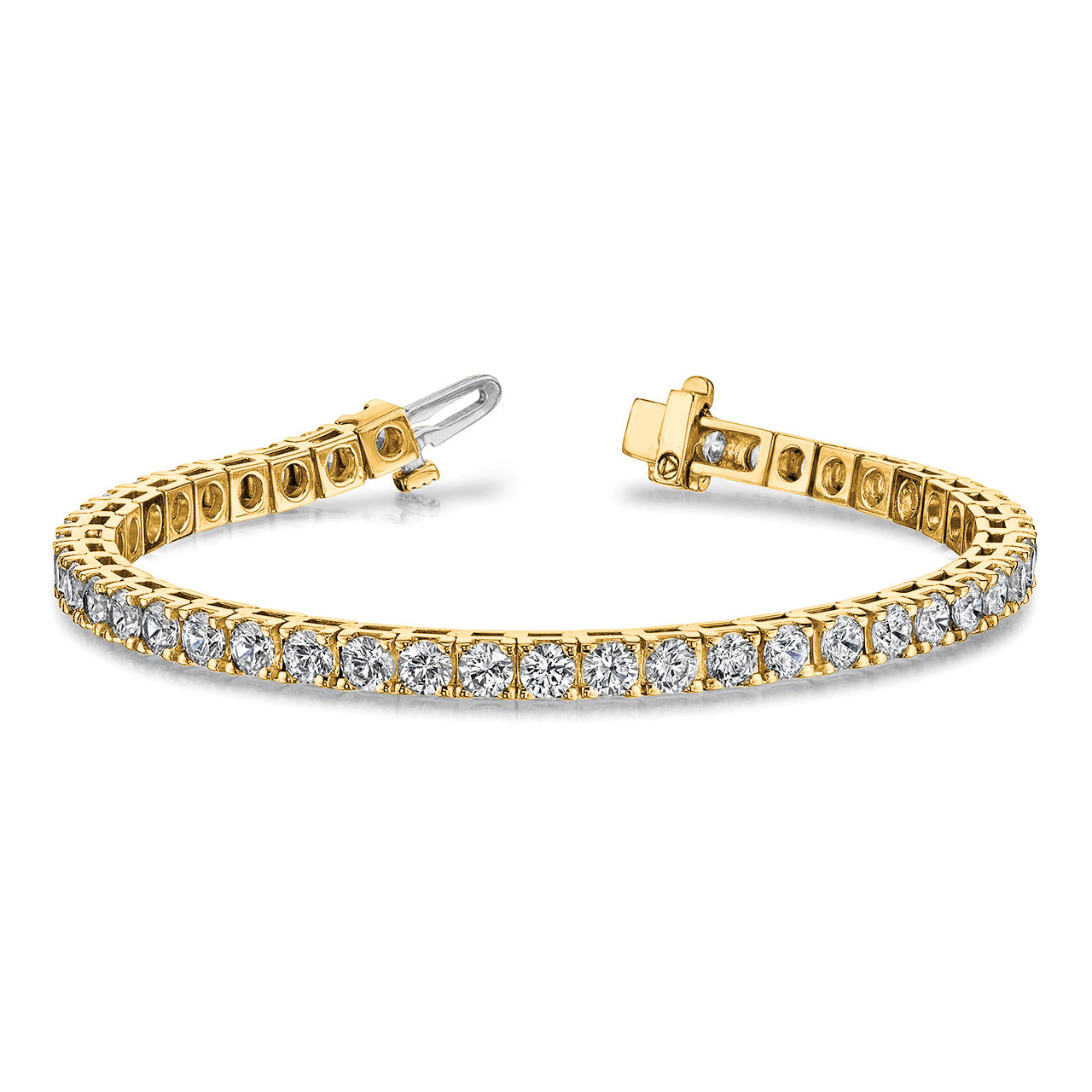 14k Complete 10.8 carat Round A Diamond 4-prong 7 inch Tennis Bracelet X2046A