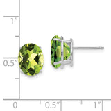 14k White Gold 10x8mm Oval Peridot Post Earrings XE90WPE