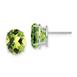 14k White Gold 10x8mm Oval Peridot Post Earrings XE90WPE