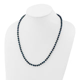 14k White Gold 5-6mm Black Round Akoya Saltwater Cultured Pearl 16 inch Necklace PLB50
