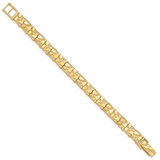14k Polished and Textured 9.5mm 7 inch Nugget Bracelet NB10