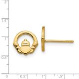 14k Claddagh Post Earrings A9509