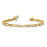 14k Complete 7/8 carat Round A Diamond 2-prong S-link 7 inch Tennis Bracelet X700A