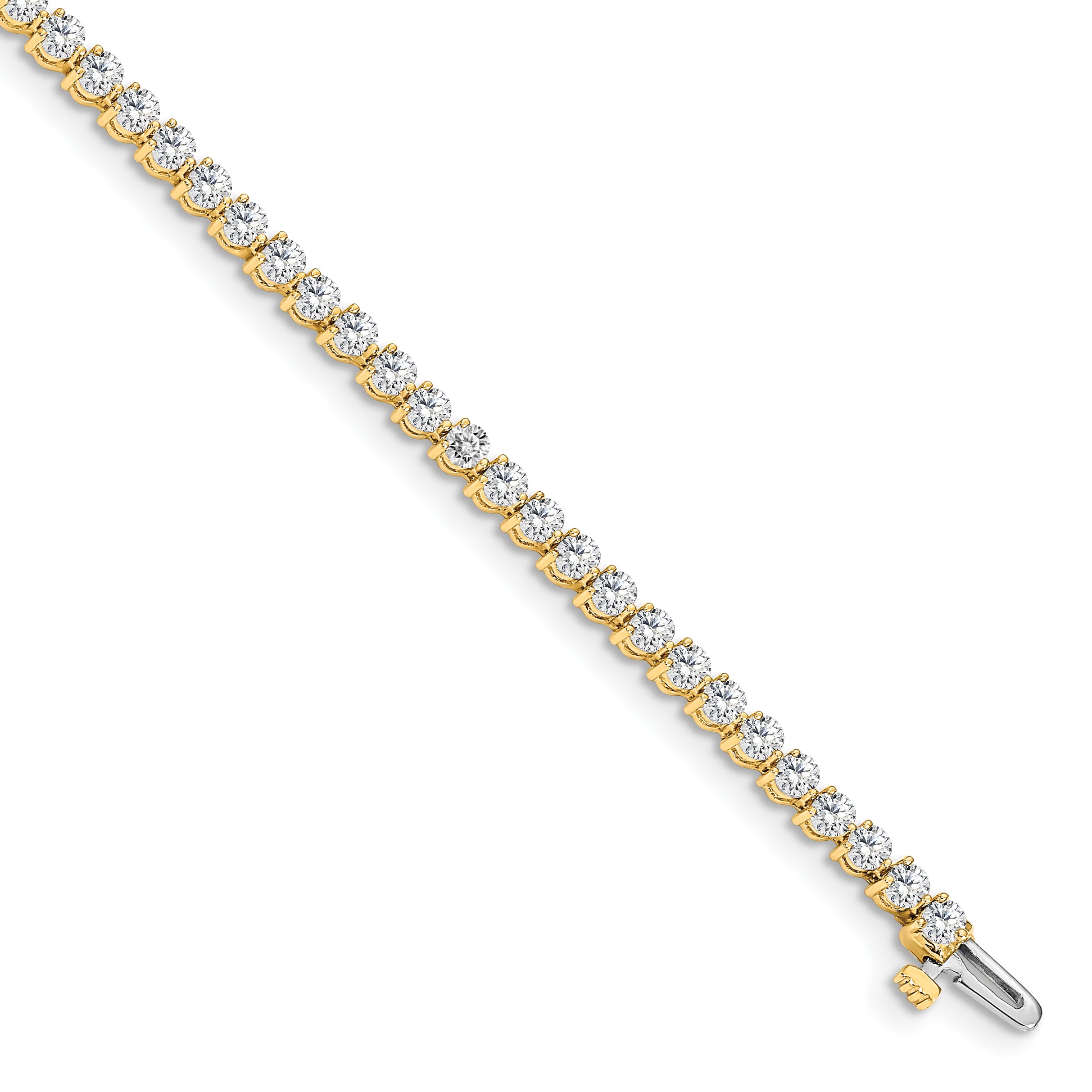 14k Complete 2.4 carat Round AA Diamond 3-prong 7 inch Tennis Bracelet X2837AA
