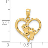 14K Baby Feet in Heart Pendant C4671