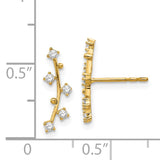 14k Polished Bar CZ Post Earrings YE1815