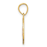 14k Two-tone with White Rhodium CZ 15 in Circle Pendant K5884
