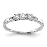 14k White Gold 3-Stone 1/4 carat Diamond Ring RM5645