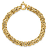 14k Fancy Graduated 7-12mm Flat Byzantine 17.5 inch Necklace SF2733