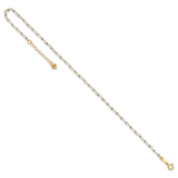 14K Two-tone Chain with Mirror Beads 9 inch Plus 1 inch Extender - Total 10 inch Anklet ANK263