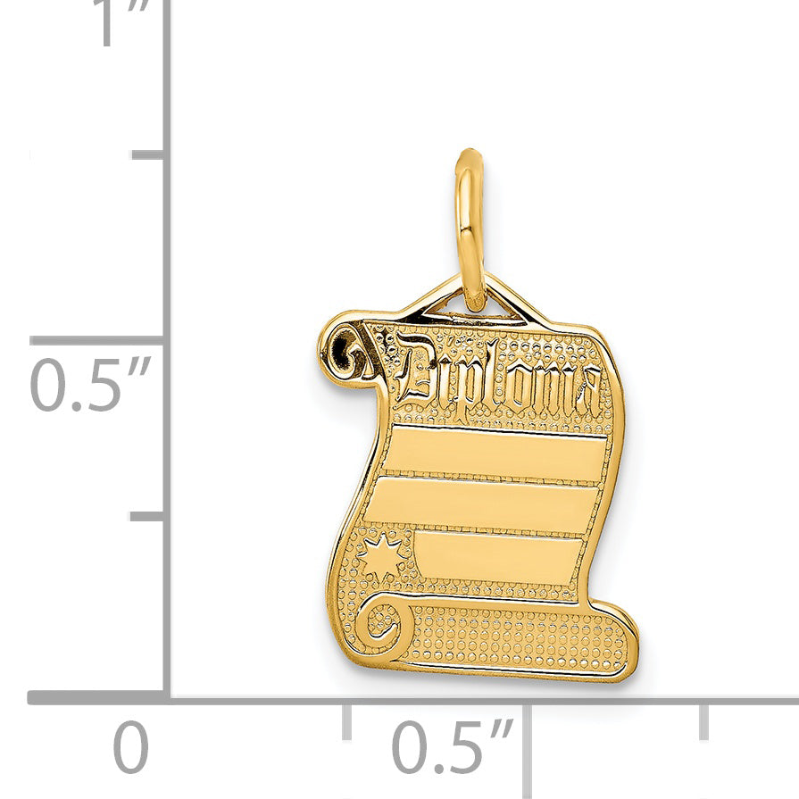 14k DIPLOMA Engravable Charm C437