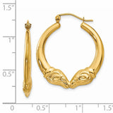 14k Polished Ram Hoop Earrings S1521