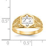 14k Two-Tone Polished Star of David Ring K5737