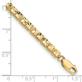 14K Polished 4mm Diamond-Cut Squares 7.25 inch Bracelet FB1538