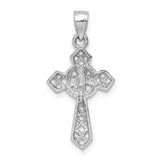 14K White Polished Celtic Cross Pendant D4655