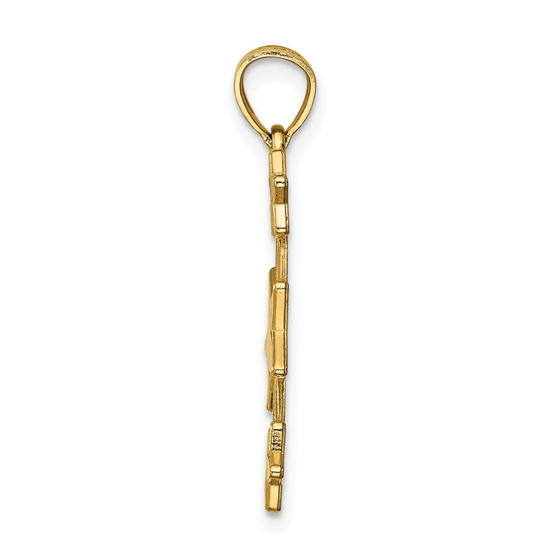 14K Diamond-cut Stars Pendant C4755
