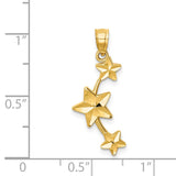 14K Diamond-cut Stars Pendant C4755