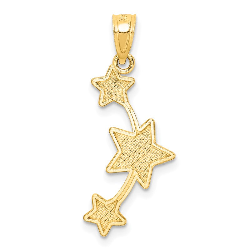 14K Diamond-cut Stars Pendant C4755