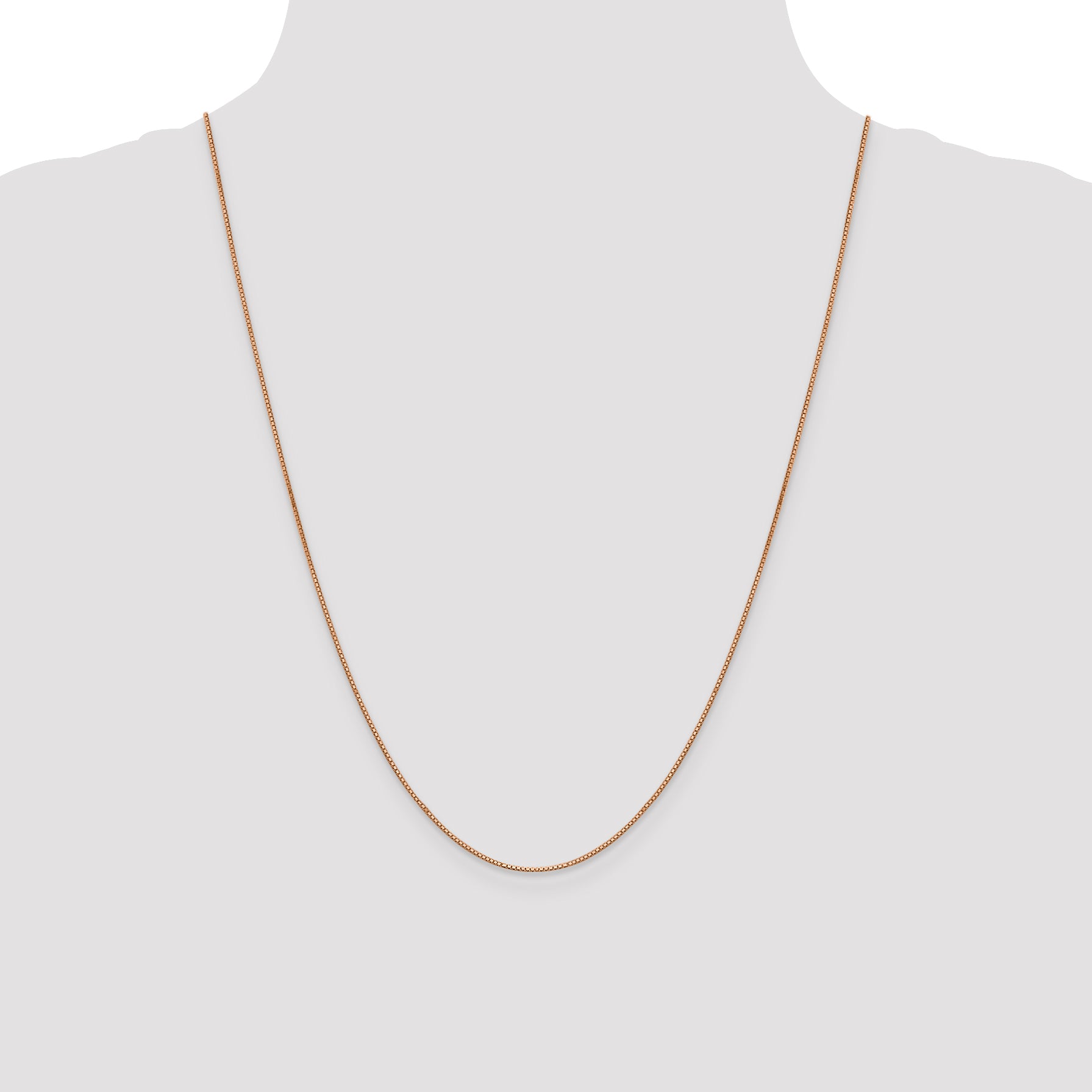 14K Rose Gold 10 inch .9mm Box Link with Lobster Clasp Chain Anklet RSC2