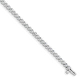 14k White Gold Complete 2.4 carat Round AAA Diamond 3-prong 7 inch Tennis Bracelet X2837WAAA