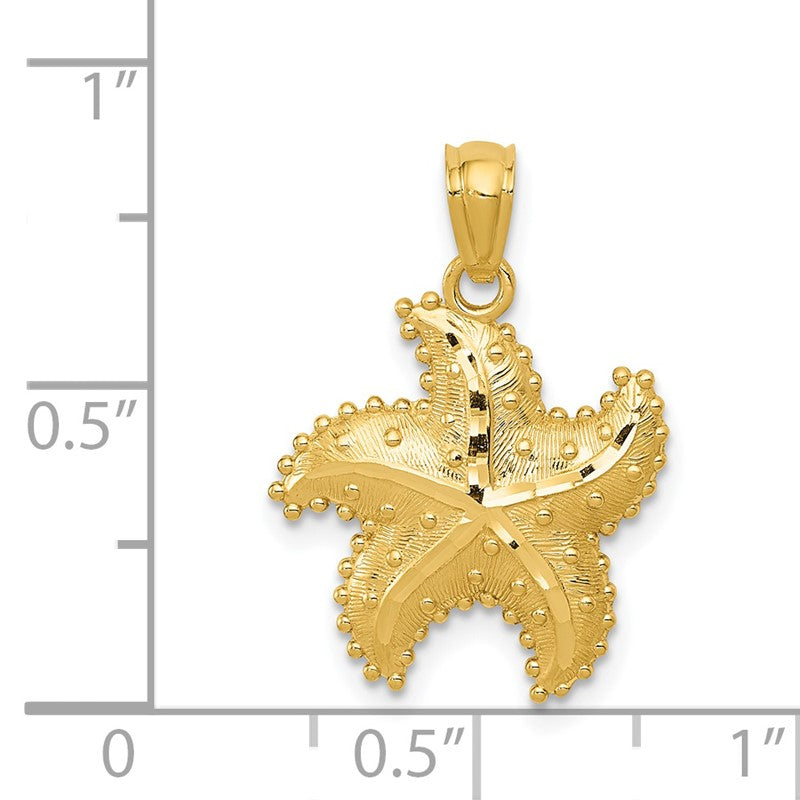 14K Diamond-Cut Starfish Pendant C4033