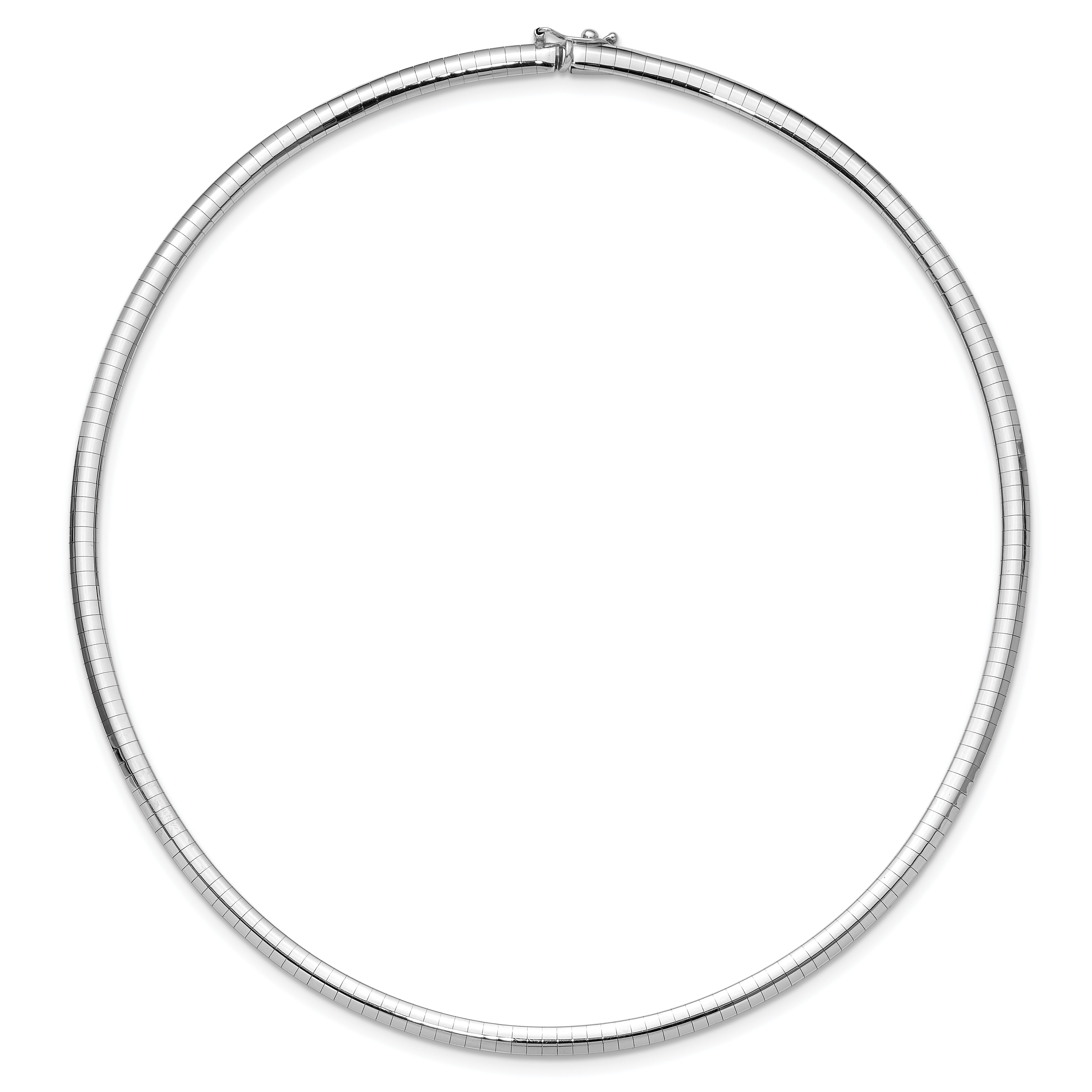 14k White Gold Polished 4mm Standard Weight 16 inch Domed Omega Necklace OW4