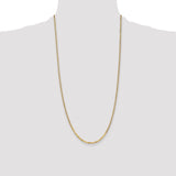 14K 10 inch 2.2mm Flat Beveled Curb with Lobster Clasp Anket FBU060