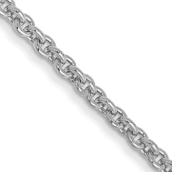 14K White Gold 10 inch 1.4mm Round Open Link Cable with Lobster Clasp Anklet PEN137