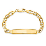 14k Polished Solid Chain/Solid Plate Anchor Link 38x7.8mm Plate 7 inch ID Bracelet LID79