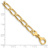 14K 18 inch 5.9mm Hand Polished Fancy Open Link with Fancy Lobster Clasp Chain LK113