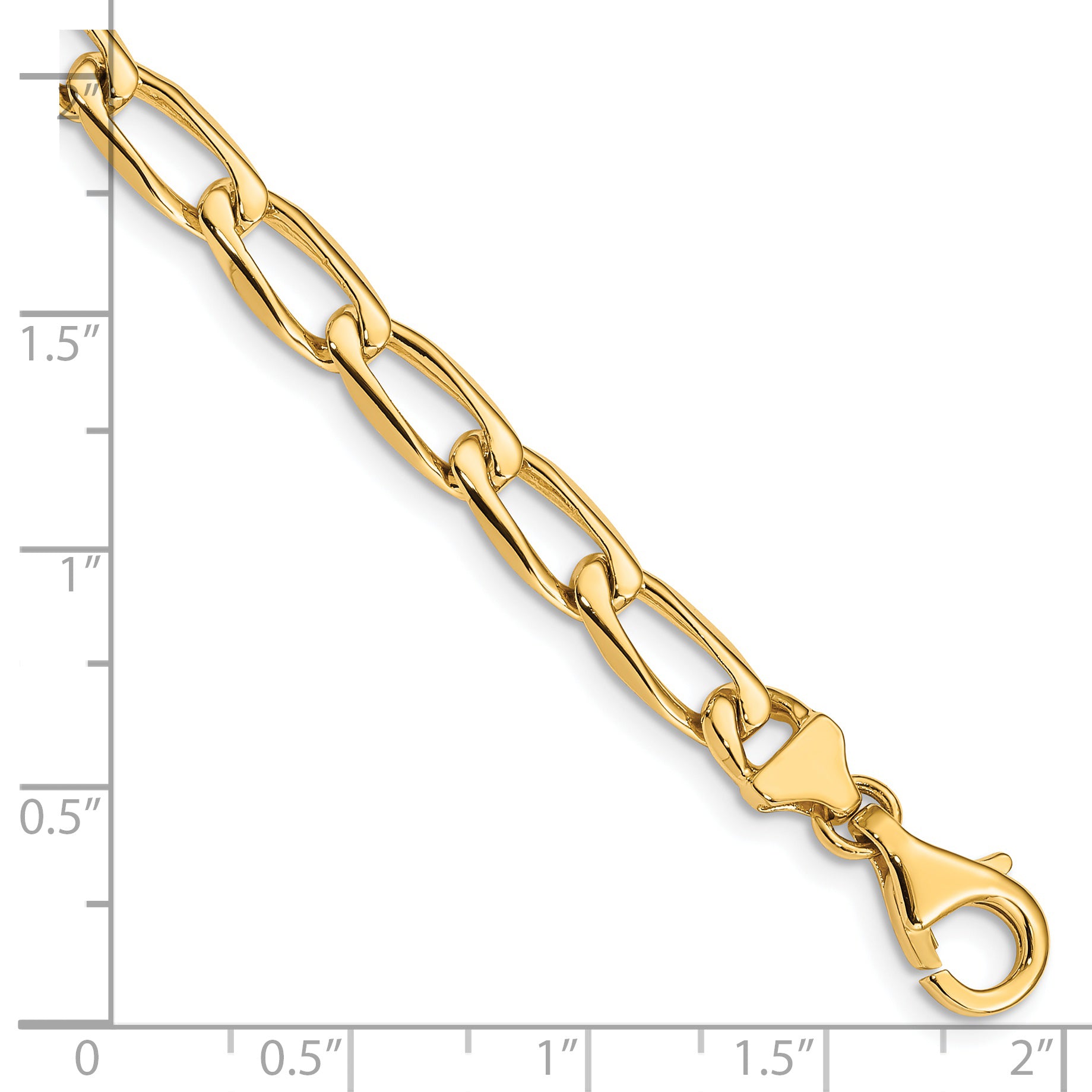 14K 18 inch 5.9mm Hand Polished Fancy Open Link with Fancy Lobster Clasp Chain LK113