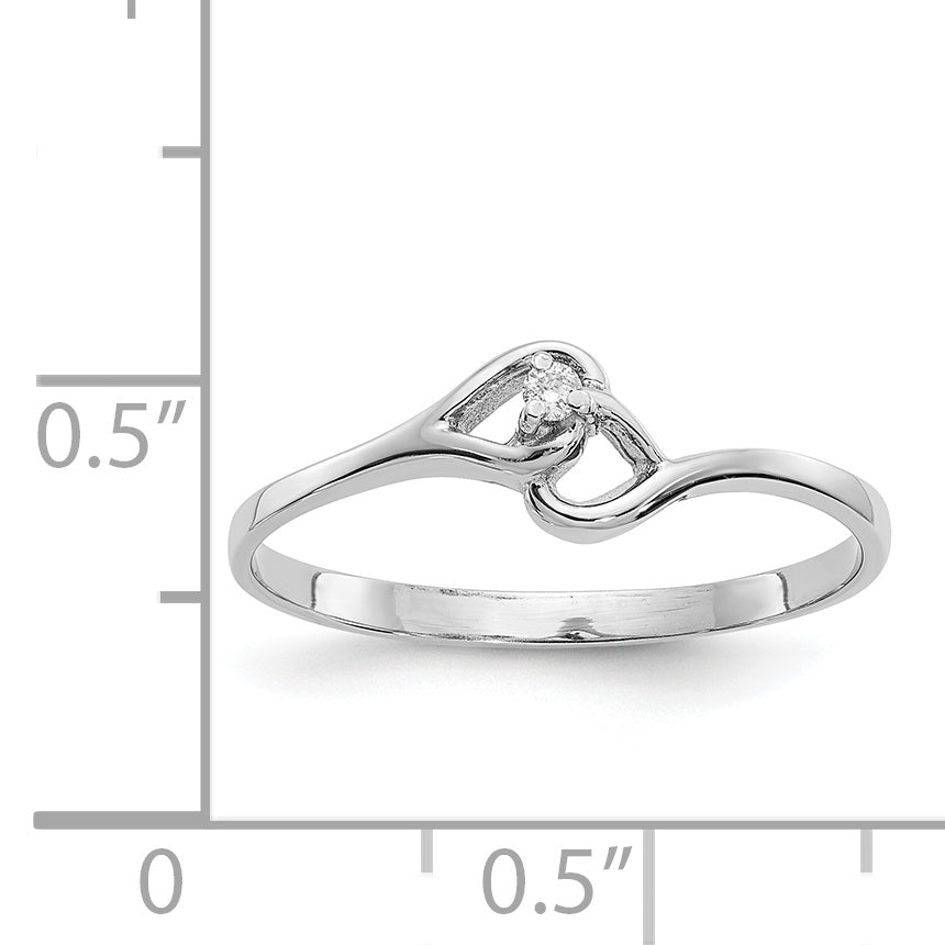 14k White Gold VS Diamond Heart Ring Y4203VS