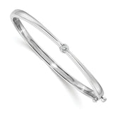 14k White Gold Complete 1/4 carat VS Diamond Hinged Oval Bangle Bracelet XB179VS