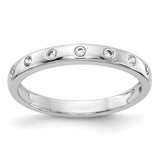14k White Gold 2mm 7-stone 1/6 carat Diamond Band RM4335