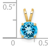 14k 6mm Round Blue Topaz Pendant XP416BT