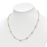 14k White Gold Complete 1/2 carat Diamond Quatrefoil Design 9-Station 18 inch Necklace PM3753