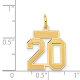 14k Small Satin Number 20 Charm LSS20