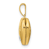 14k Two-tone Diamond LOVE with Poem on Reverse with Heart Charm 12mm Heart Locket XL635