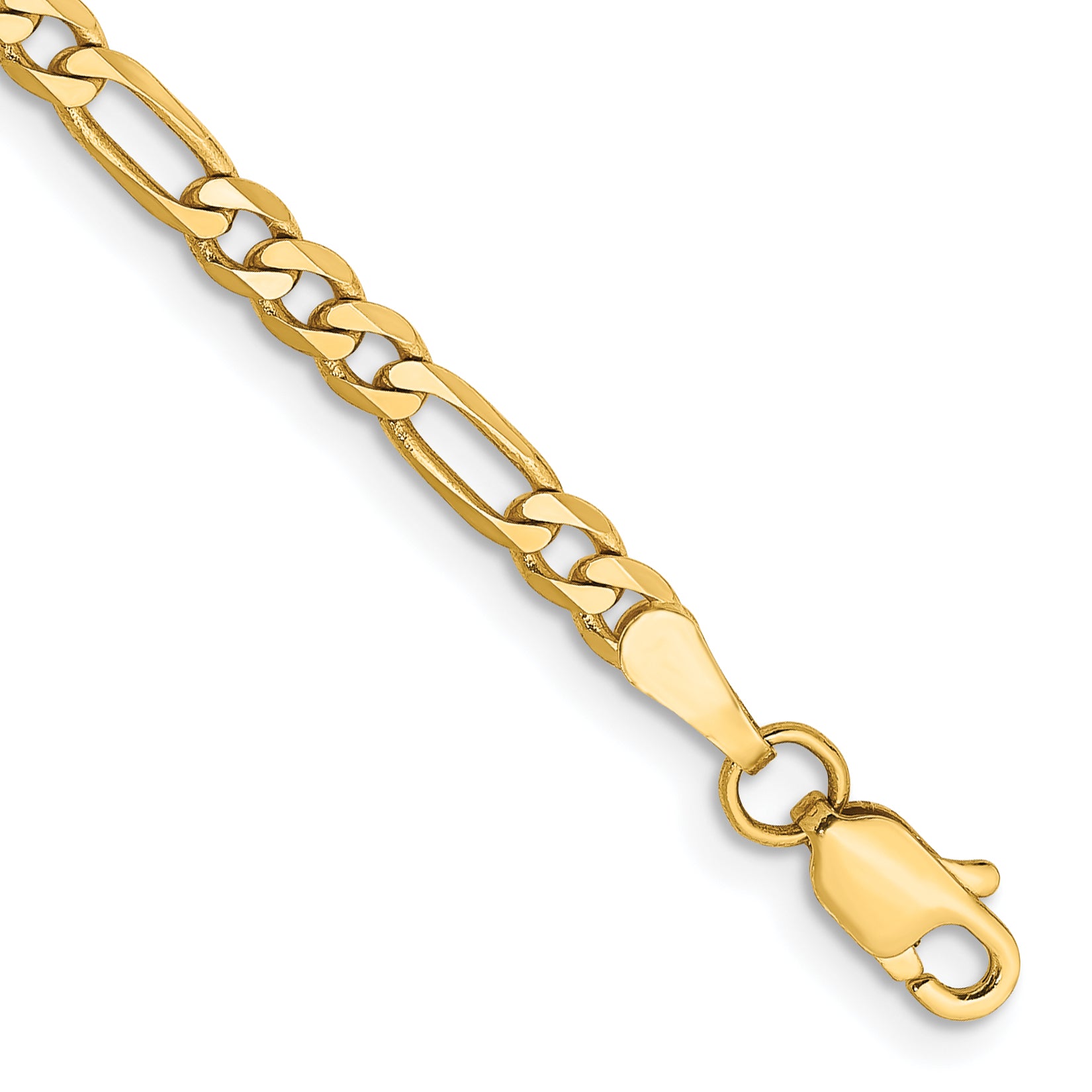 14K 26 inch 3mm Flat Figaro with Lobster Clasp Chain FFL080