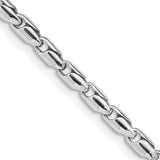 14K White Gold 18 inch 3mm Hand Polished Fancy Link with Lobster Clasp Chain WLK709